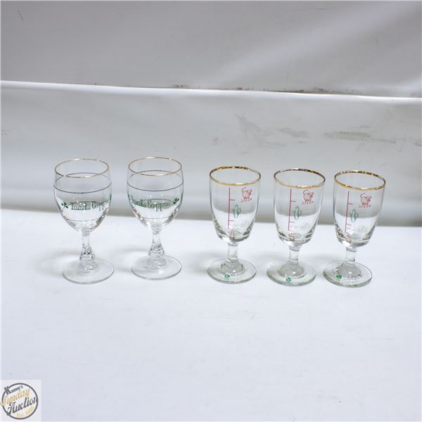SET OF VINTAGE IRISH CREAM GLASSES WITH MEASUREMEN