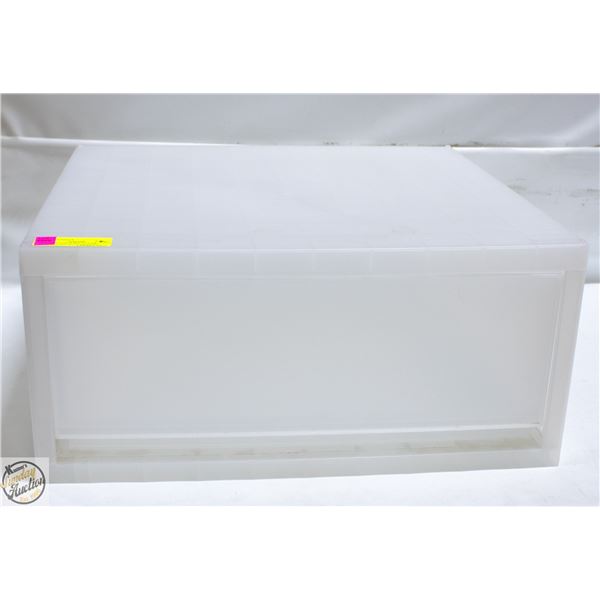 PLASTIC UNDER BED CLEAR STORAGE BIN WITH DRAWER