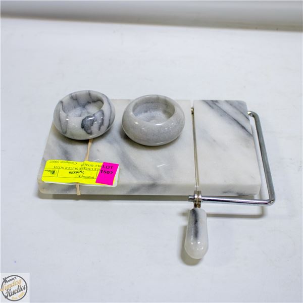 MARBLE CHEESE SLICER WITH MARBLE DISHES