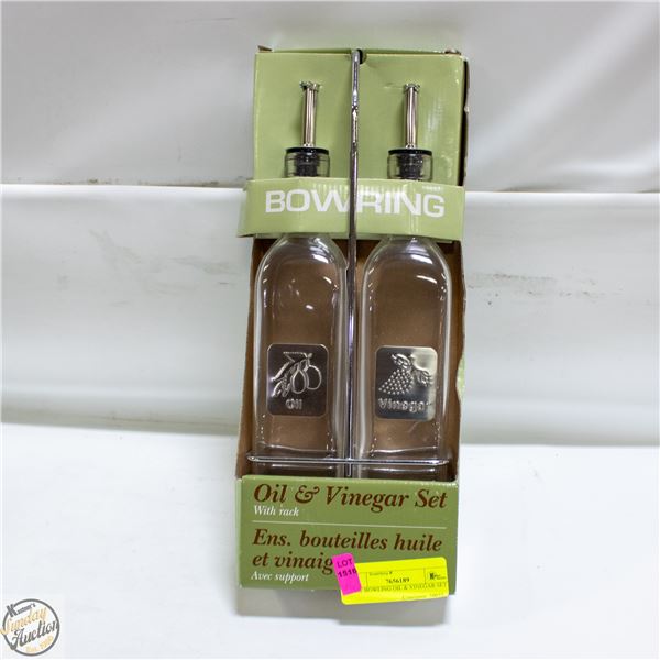 NEW BOWLING OIL & VINEGAR SET