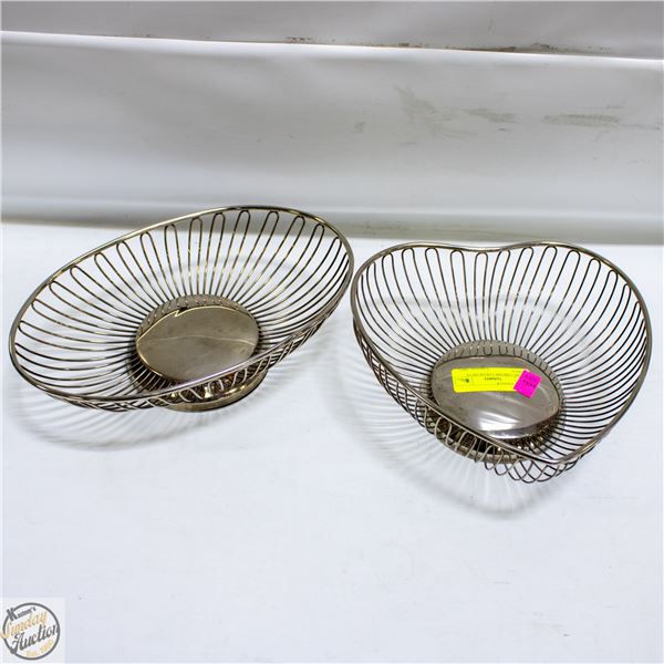 2 WIRE CHROME COLOR FRUIT BOWLS