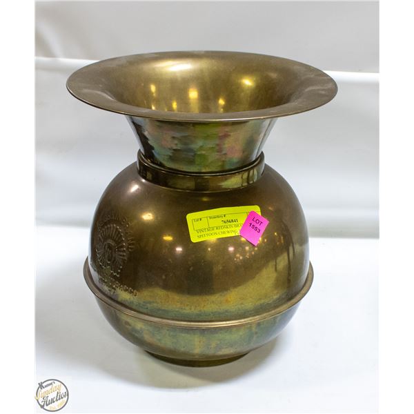 VINTAGE REDSKIN BRAND SPITTOON CHEWING TOBACCO CUT