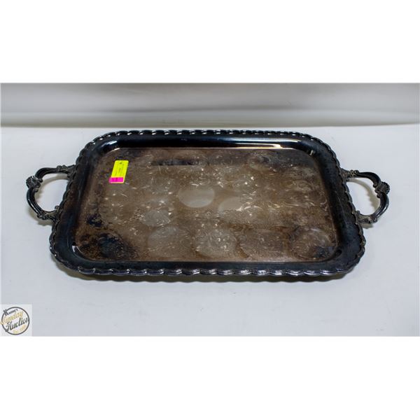 LARGE VINTAGE SIZE SILVER PLATED TRAY