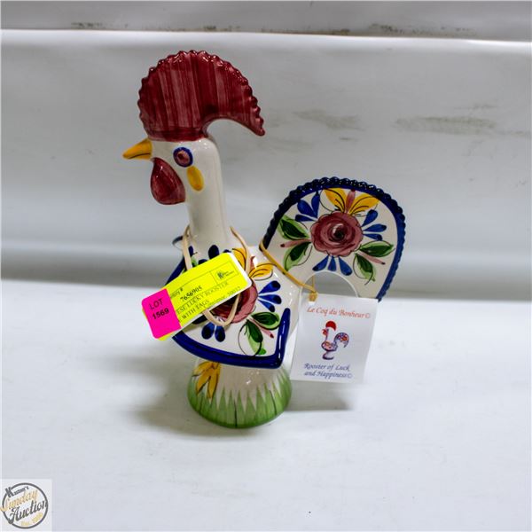 PORTUGUESE LUCKY ROOSTER FIGURINE WITH TAGS