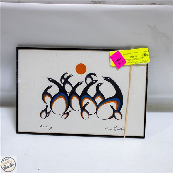 DORIS CYRETTE ABORIGINAL ARTWORK FRAMED WITH STORY