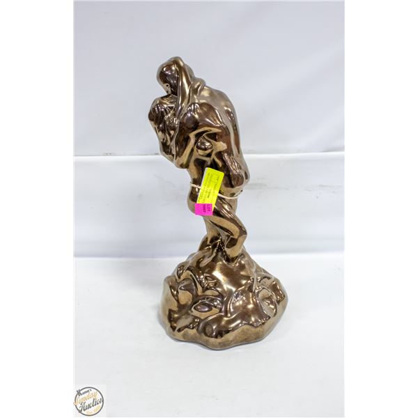 VINTAGE CERAMIC COUPLE IN LOVE BRONZE COLOR ENAMEL