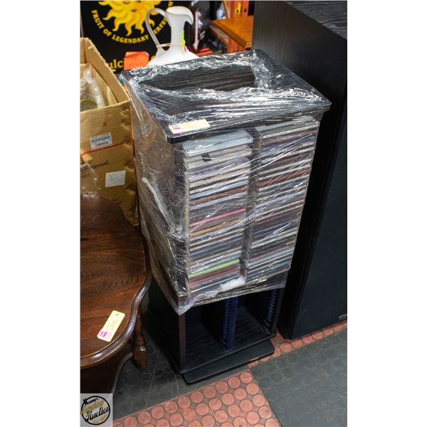 CD RACK WITH VARIOUS CDS