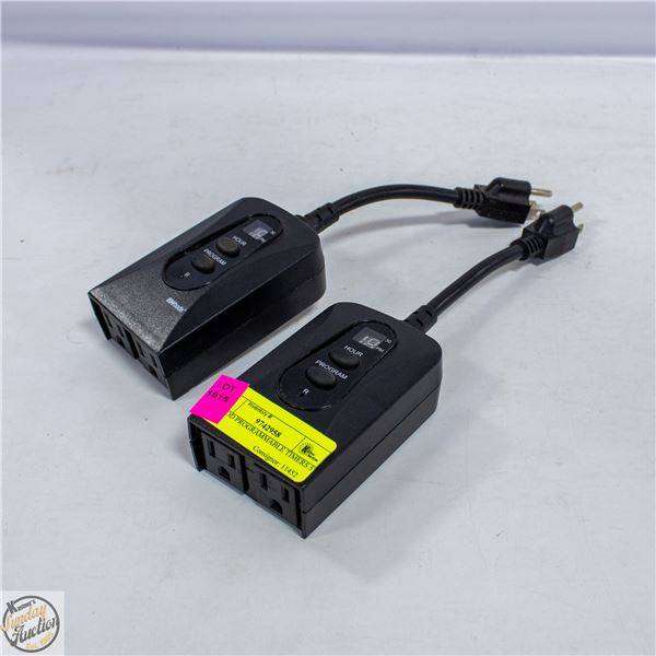 2 WOOD PROGRAMMABLE TIMERS 5" X 3"