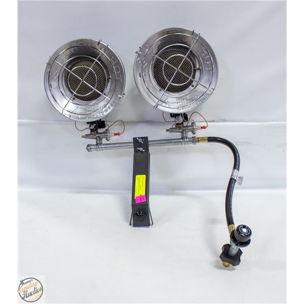 TWIN PROPANE HEATER 2 HEAD 18" X 18"