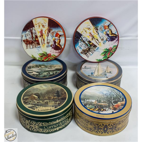 SCHAWNS ICE CREAM TINS (4) 10" ROUND