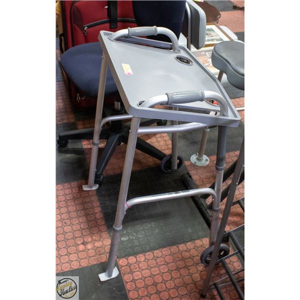 ADJUSTABLE FOLDING WALKER W/FOOD TRAY