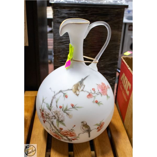 VINTAGE ARDALT FROSTED SATIN GLASS EWER OR PITCHER