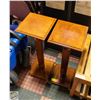 Image 1 : 2 MATCHING WOODEN PEDESTAL STANDS H-27"