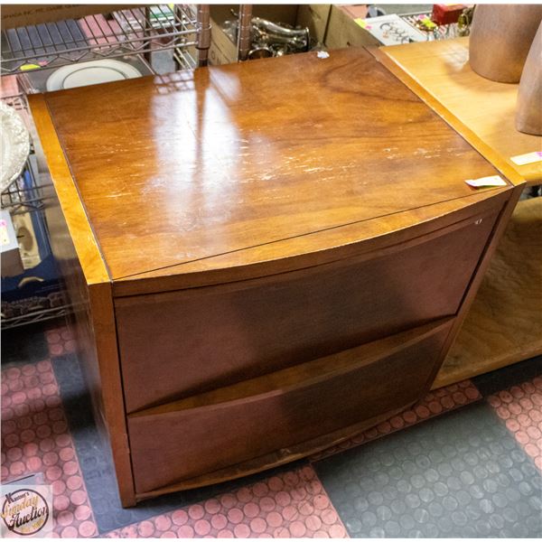 2 DRAWER WOOD OFFICE STORAGE H-27" W-23" L-30"