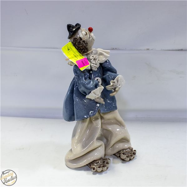VINTAGE CLAY SIGNED CLOWN FIGURINE SIGNED LUCY