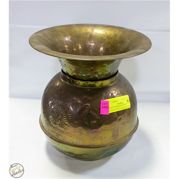 VINTAGE REDSKIN BRAND SPITTOON CHEWING TOBACCO CUT