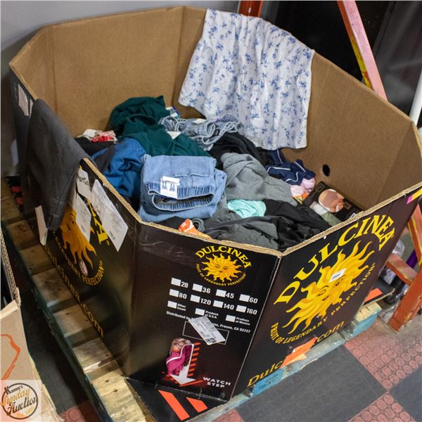 PARTIAL GAYLORD FULL OF CLOTHING - VARIOUS SIZES