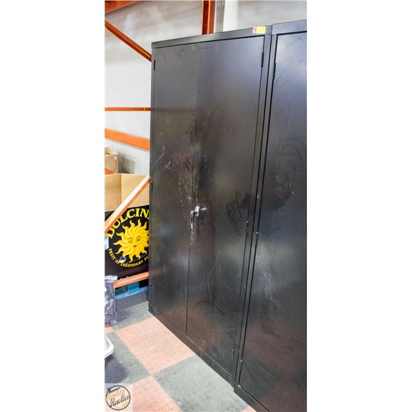 LARGE BLACK METAL STORAGE CABINET