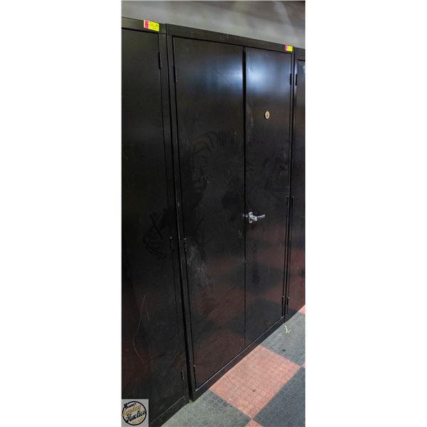 LARGE BLACK METAL STORAGE CABINET