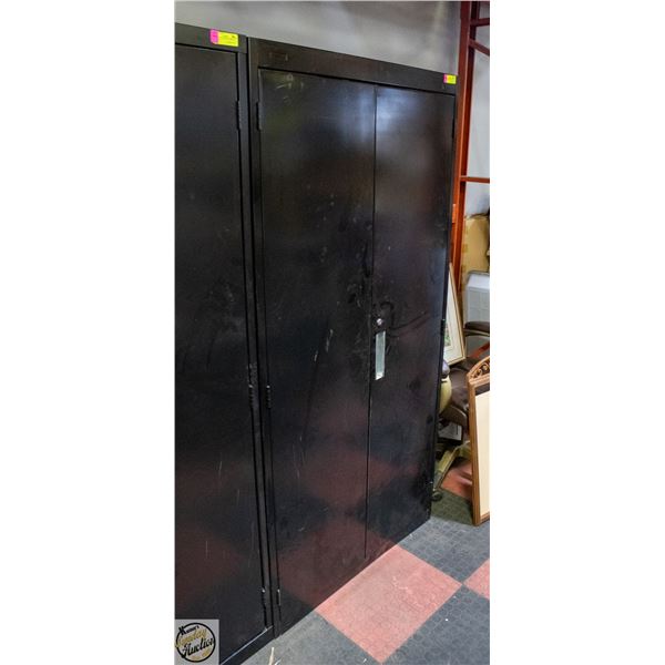 LARGE BLACK METAL STORAGE CABINET