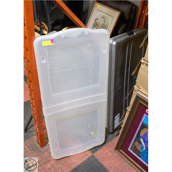2 LONG PLASTIC STORAGE CONTAINERS
