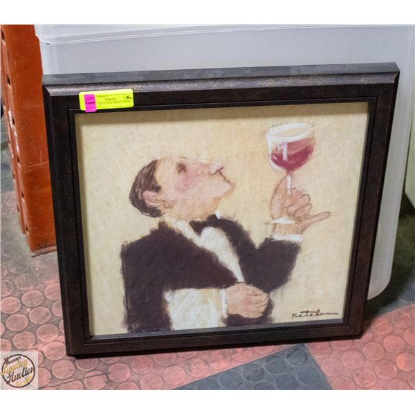 CAROLE KATCHEN PRINT "WINE TASTING" 18" X 18"