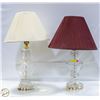 Image 1 : 2 VINTAGE CLEAR CUT CRYSTAL TABLE LAMP WITH