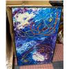 Image 1 : ORIGINAL CANVAS PAINTING BLUE YELLOW RED (FRAMED)