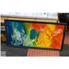 Image 1 : CANVAS PAINTING FRAMED WALL DECOR 18.5" X 35"