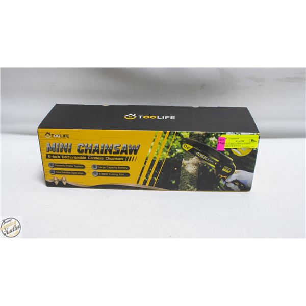 NEW IN BOX CORDLESS MINI CHAINSAW W/FAST