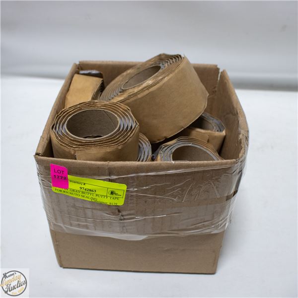 BOX OF GRAY BUTYL PUTTY TAPE FOR RV/AUTO SEALING
