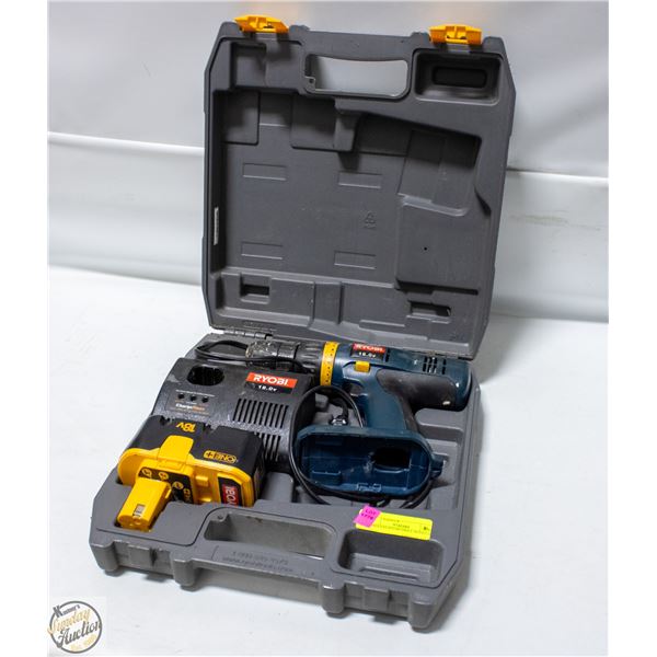 CORDLESS RYOBI DRILL WITH CASE
