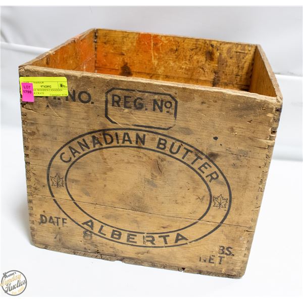 VINTAGE WOODEN CANADIAN BUTTER CRATE