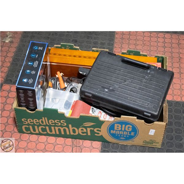 BELT SANDER/STAPLER/2 WORKLIGHTS/ROTARY TOOL