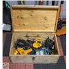 Image 1 : WOODEN BOX FULL OF DIFFERENT BRANDS DRILLS,