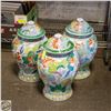 Image 1 : 3 CHINESE COVERED POTS