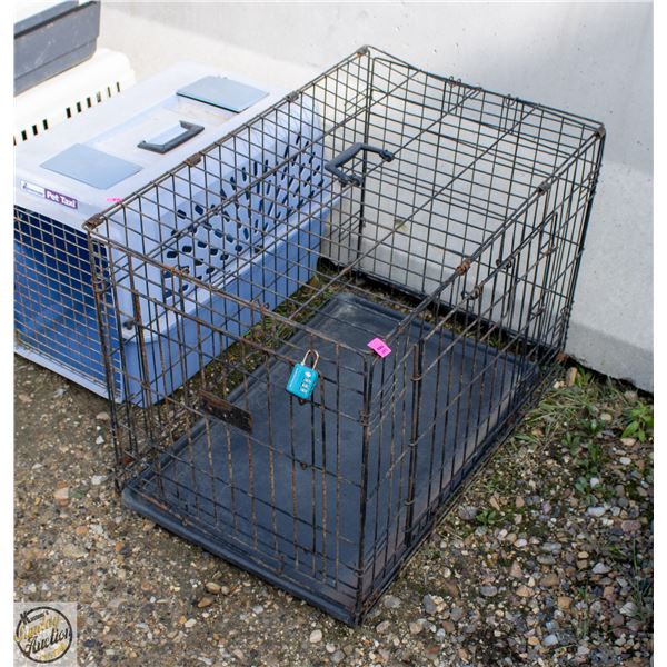 WIRE ANIMAL CARRIER (DENTED METAL+RUST) 21X19X30"