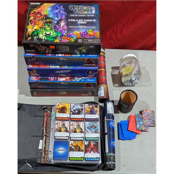Lot of WizKids Dice Masters Sets w/ Marvel, DC, Cards, Dice & Accessories