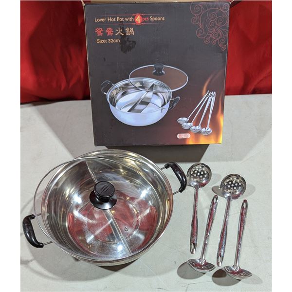 Lover Hot Pot Set w/ Four Spoons/Ladels