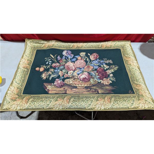 Floral Jacquard Tapestry Wall Hanging w/ Certificate
