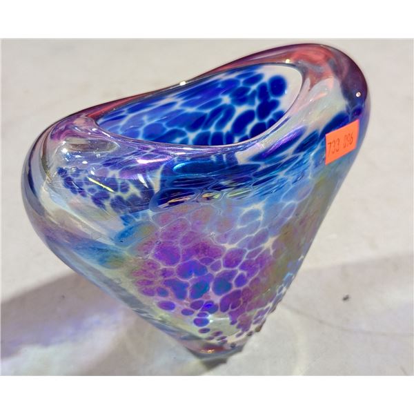 Signed Jan Benda Krystyna Glass Iridescent Art Piece