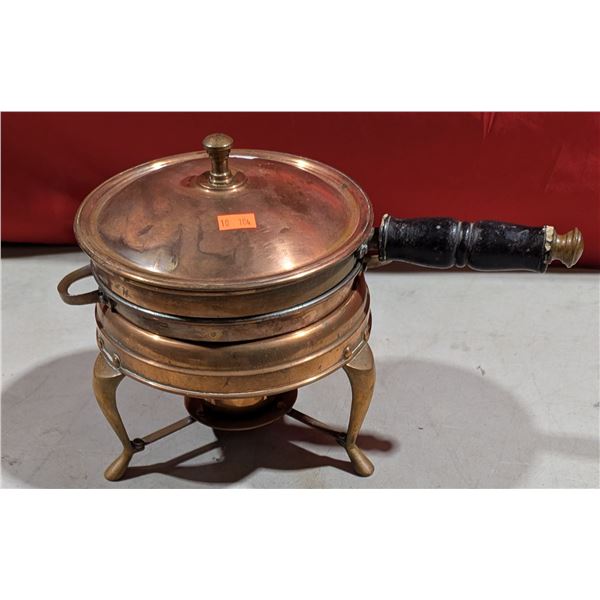 VTG Copper Chafing Dish / Food Warmer w/ Stand, Lid & Burner