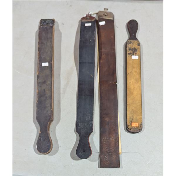 VTG Barber Razor Strops w/ Leather Hanging Straps & Paddle Strop