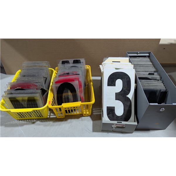 Lot VTG Changeable Marquee Reader Board Sign Letters & Numbers w/ Storage Box