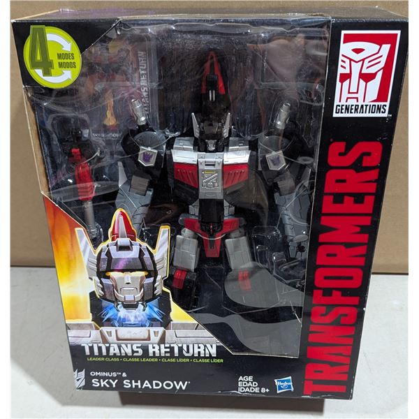 2017 Hasbro Transformers Titans Return Leader Class Sky Shadow w/ Ominus