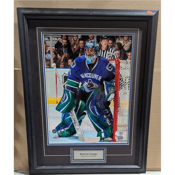 Framed Hockey Memorabilia - Roberto Luongo - Signed