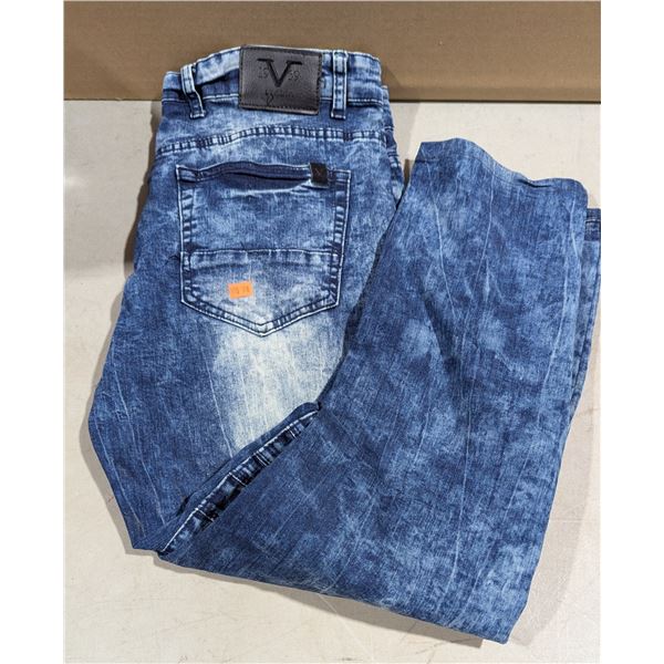 19V69 Italia Men's Blue Acid Wash Denim Jeans