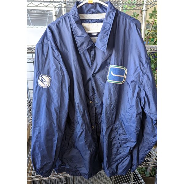 CCM Classics Vancouver Canucks Retro Stick In Rink Logo Navy Windbreaker Jacket