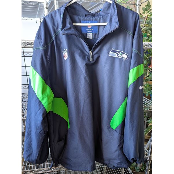 Reebok NFL On Field Seattle Seahawks 1/4 Zip Pullover Windbreaker Jacket