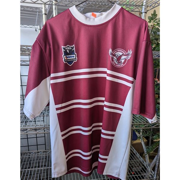 Official Team NRL Manly Warringah Sea Eagles Telstra Premiership Supporter Jersey